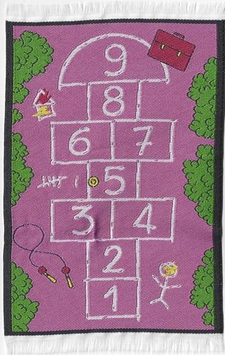 Hop Scotch Children's Rug with White Fringe sam43
