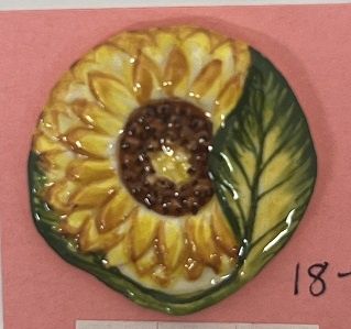 Handpainted Majolica Style Porcelain Sunflower Plate cn930844