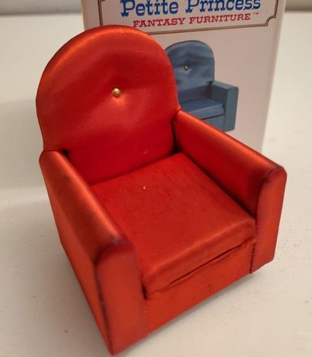 Ideal Petite Princess Dollhouse Furniture Red Satin Guest Chair mn287