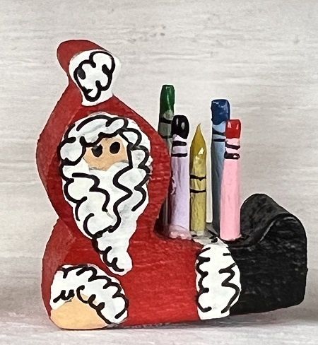 Hand Crafted Santa Crayon Holder ala025