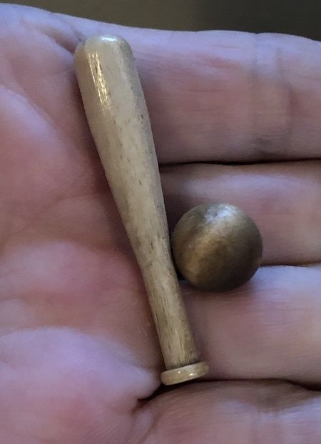 Hand Carved Bat and Ball mrb090977