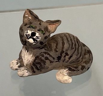 Hand Sculpted Grey Tabby Cat mc1857x