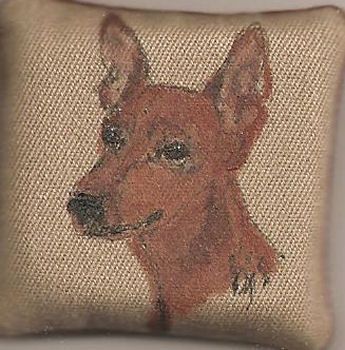 Handpainted Dog Pillow 40 bsis40