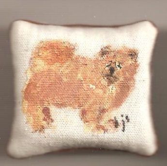 Handpainted Dog Pillow 22 bsis22