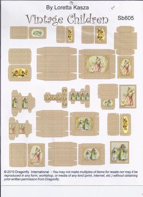Kit for Vintage Children's Boxes 1 sheet sb605