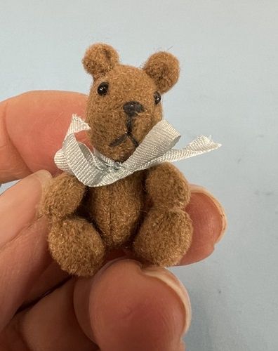 Handmade Bear with blue bow 10000108-1