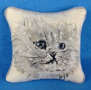 Handpainted Cat Pillow No. 35 bsis35