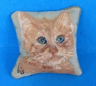 Handpainted Cat Pillow No. 8 bsis8
