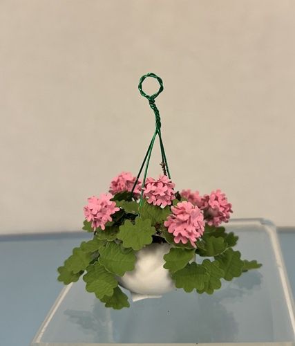 MCBJ315 Pink Geraniums Hanging Bskt