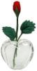 Heart Shaped Bud Vase with Red Rose BDR511