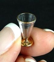 Ice Cream Glass with Gold Base and Rim A1185gds