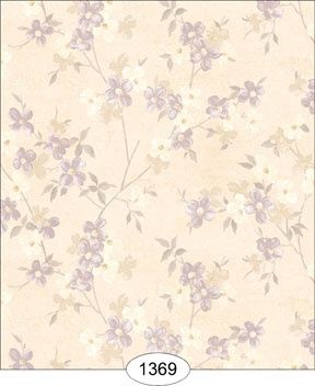 Japanese Dogwood Floral - Purple on Ivory WAL1369