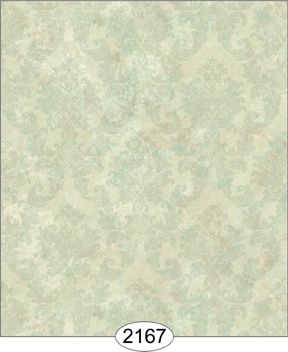 Juliet's Garden Damask - Aqua Blue WAL2167-1