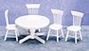Kitchen Table with 4 Chairs, White, 5pc azt6546