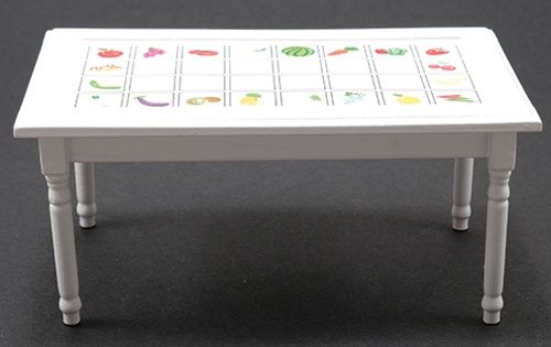 CLA10785 Kitchen Table, White with Fruit Decal
