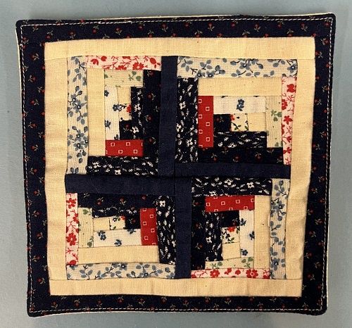 Hand Crafted Log Cabin Pattern Quilt mc101x