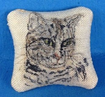 Handpainted Cat Pillow No. 43 bsis43
