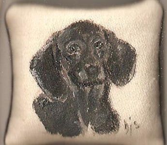 Handpainted Dog Pillow 03 bsis03