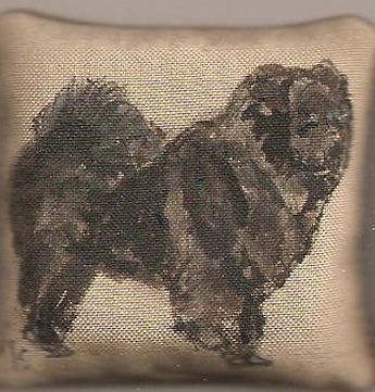 Handpainted Dog Pillow 23 bsis23
