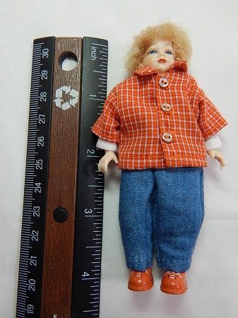Heidi Ott Dollhouse Miniature 1:12 Scale Boy Doll 4" Dressed xc28