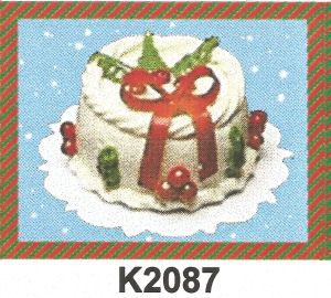 Holly &amp; Red Bow Christmas Cake bdK2087