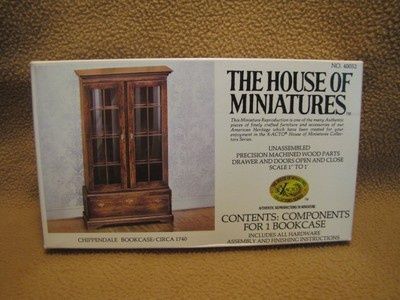 House of Miniatures Chippendale Bookcase Kit hom40052