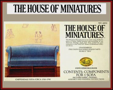 House of Miniatures Furniture Kit #40015 X-Acto Chippendale Sofa no40015