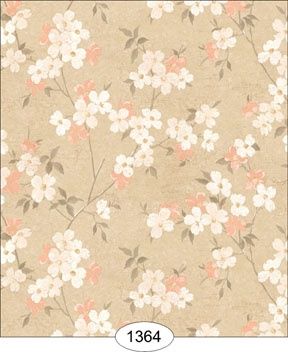 Japanese Dogwood Floral - White on Peach WAL1364