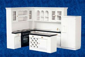 Kitchen Set, Black/White, 4pc AZT5296