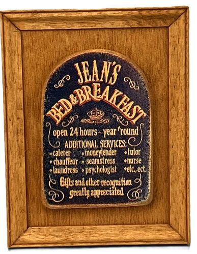 Jean's Bed &amp; Breakfast Sign mc030715