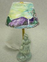 Lamp with Painted Scene Lampshade RENEE-027
