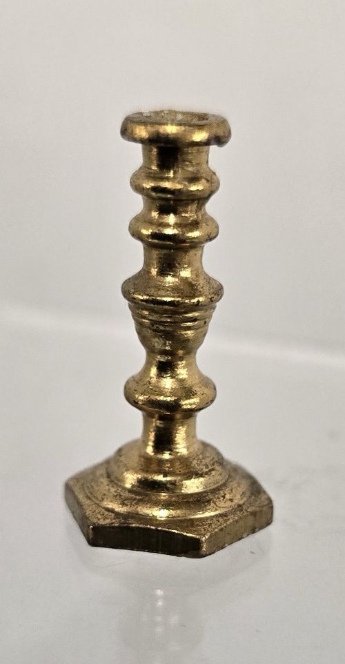Large Brass Hexagon Base Candlestick mc1035x