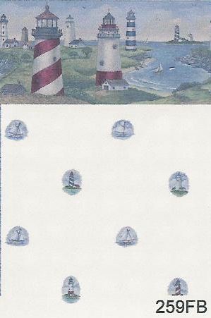 Lighthouses and Sailboats 259FB wal259fb