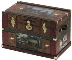 Lithograph Wooden Trunk kit, Steam Train cpt121