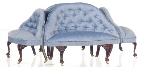 Louis XV Conversation Settee and Chair P3153ab