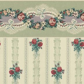 Lace and Roses Green - Floral WAL0525B