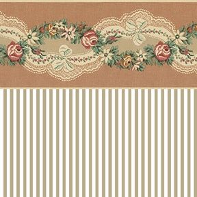 Lace and Roses Terracotta Orange - Stripe WAL0524A