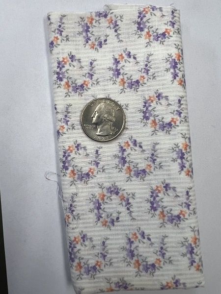 Lavender and Peach Floral Fabric fab151