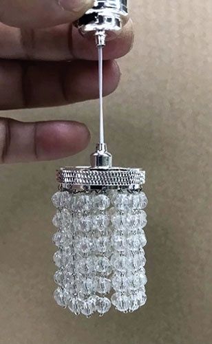 LED Battery Crystal Ceiling Light with Wand, Silver, CR1632 Battery Included, 3 Volt MH59191