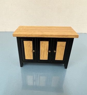 Light Wood Cabinet with Black Trim mc05300