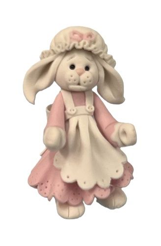 Little Bunny in Pink Dress Pinafore and Hat mc356x