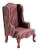 CLA12023 Mahogany Chair with Stripe Fabric