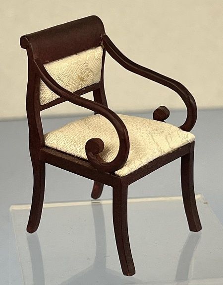 Mahogany Side Chair with Beige Cushions ch22051