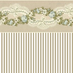 Lace and Roses Beige - Stripe WAL0527A