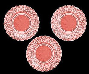 CB153P Lace-edged Pink Plates, Set/3