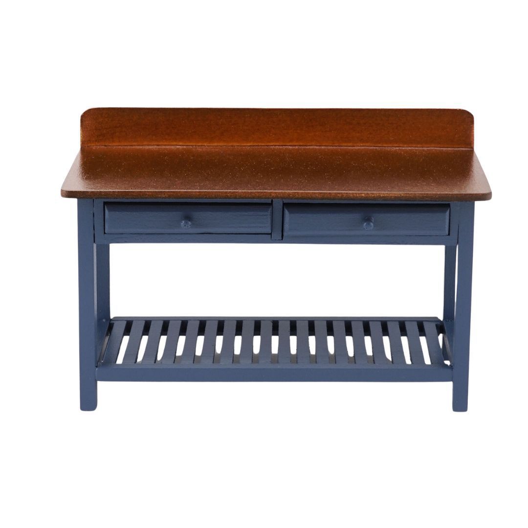 Large Blue Working Table, Empty RP15259