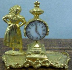 Large Ormolu Mantle Clock w/ Woman AUC-444-3