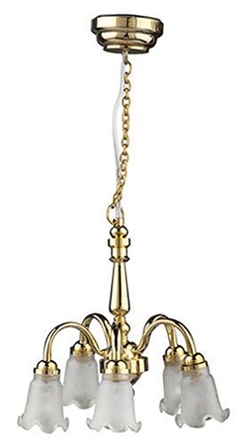 Led 5-Arm Frosted Down Tulip Chandelier hw2323