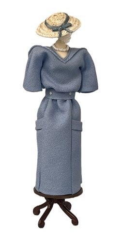Light Blue Crepe Dress and Hat mc329x