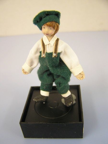 Little Boy in Green Pants and Hat by Maureen Thomas lv22966